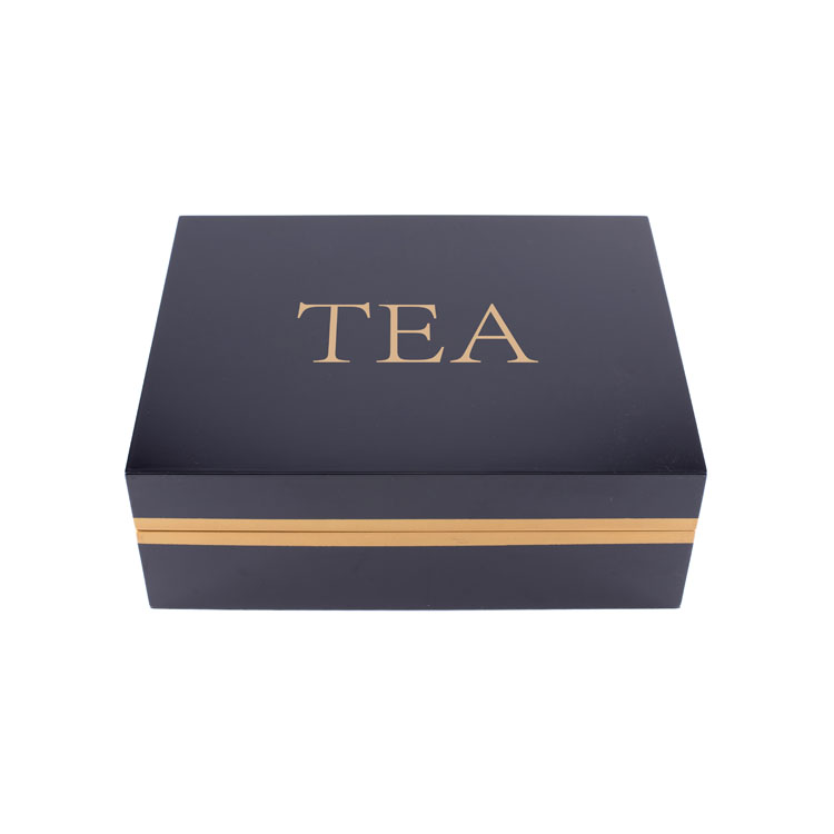 Caja de té de madera hecha a medida de lujo Caja de bolsas de té de madera de té blanco