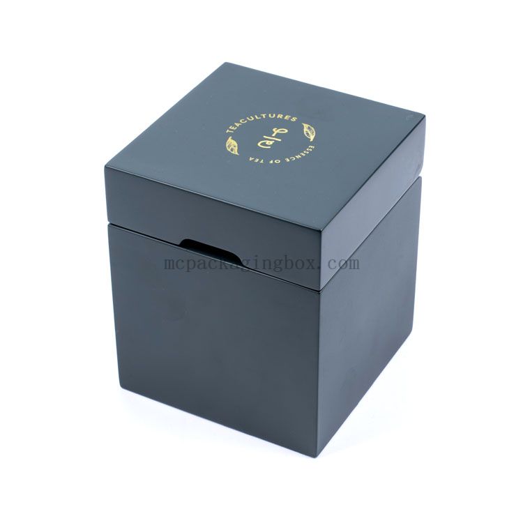 Cilindro alto y vacío Cilíndrico blanco Matte negro doble tapa de té de metal