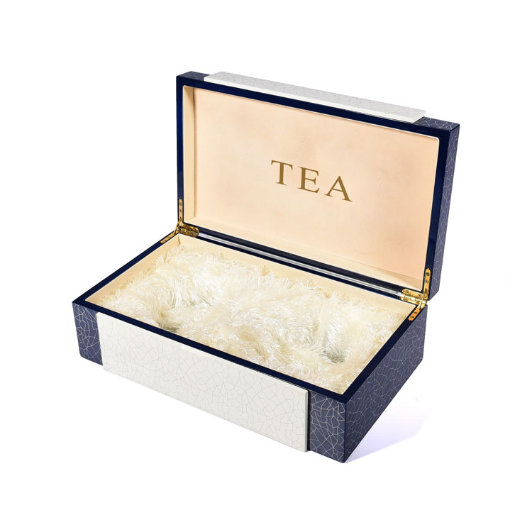 Caja de madera cuadrada de té Cajas de té de madera Caja de anillo de madera al por mayor