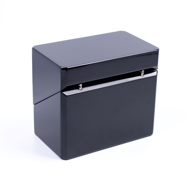 Forma de cubo de doble botella logo largo Pintura de piano negro Pintura esencial Caja de envasado de perfume