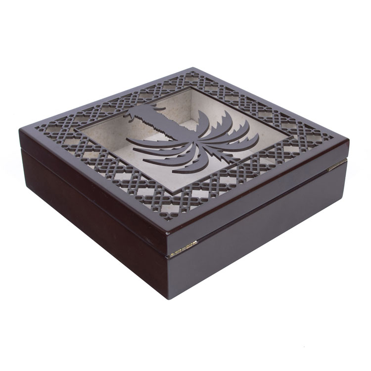 Caja de madera de palmera datilera especial Ramadán