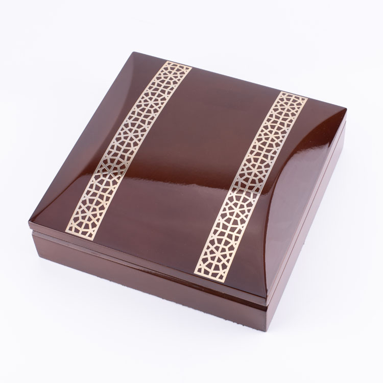 Caja de madera de palmera datilera dorada popular de KSA