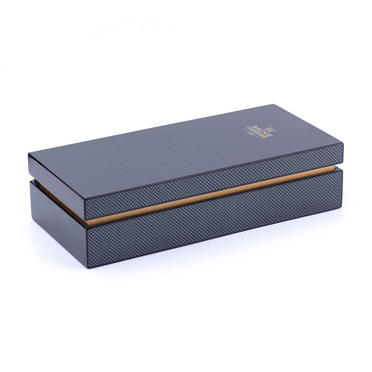 Elegante caja de vino negro para regalos y eventos personalizados
