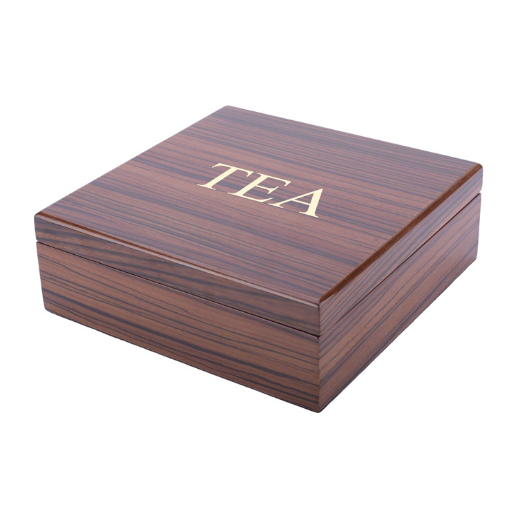Caja de embalaje decorativo de té personalizado de 4 ranuras para hojas sueltas y proveedor de regalos