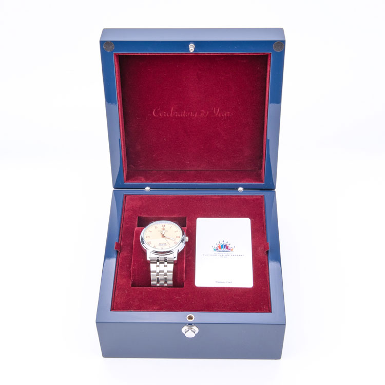 Cajas con logotipo de madera, cuero superior personalizado para cajas de relojes, marrón Real con soporte acrílico de 6 ranuras, caja de reloj de madera negra de lujo de vidrio