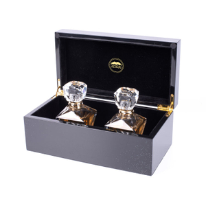 Cajas de regalo de empaquetado de la caja de madera de lujo de encargo de la botella de perfume de la laca negra del piano con la cerradura de llave
