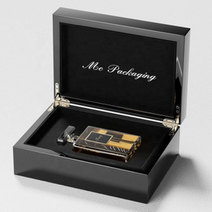 Caja de regalo de embalaje de laca de Mdf, Piano de lujo creativo de diseño personalizado, botella de Perfume vacía de 100ML, caja de Perfume de madera de cuero árabe