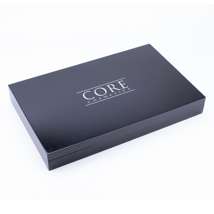 Caja de piano negro de maquillaje de maquillaje de madera