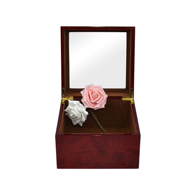 Caja de madera Tamaño personalizado Caja acrílica de tapa transparente Pantallas de envasado de té de madera de regalo