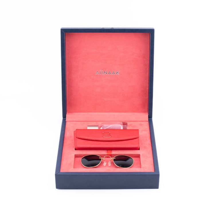 2024 Caja de embalaje de gafas de sol de regalo de madera personalización de cuero