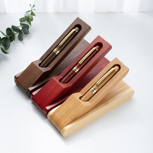 Bolígrafos de madera de lujo del organizador con el tenedor de madera de la caja de la pluma del regalo