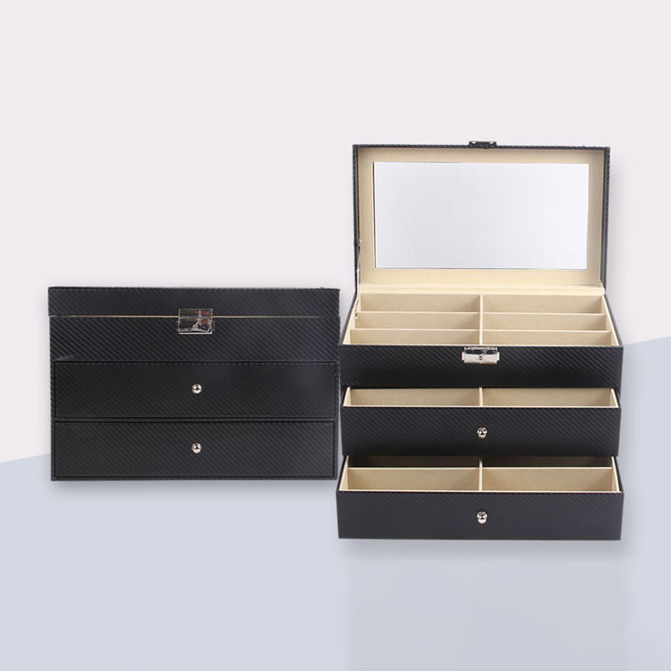 2024 Cajas personalizadas de gafas de sol azul marino de madera de madera azul marino