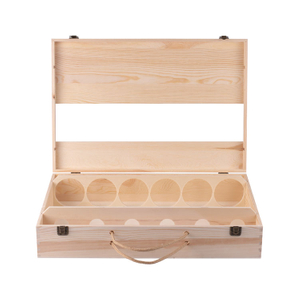 Caja de vino de madera con embalaje de regalo, Moq bajo de gama alta, 6 botellas, caja de vino de madera con accesorios para 6 botellas de vino tinto