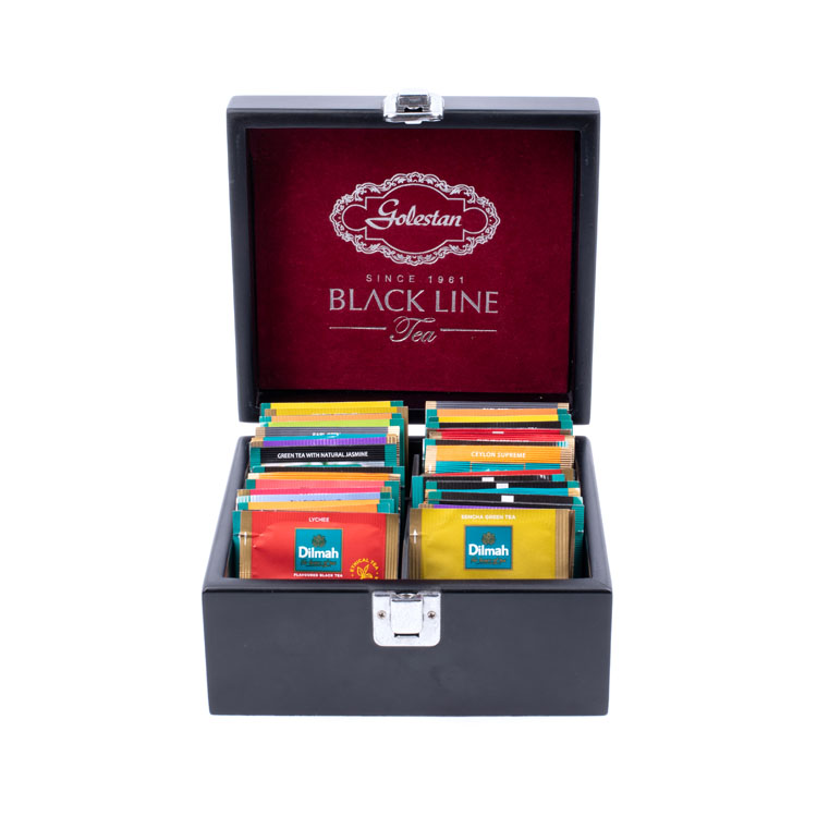 Pioneer Woman Bolsa de té de madera Caja de madera
