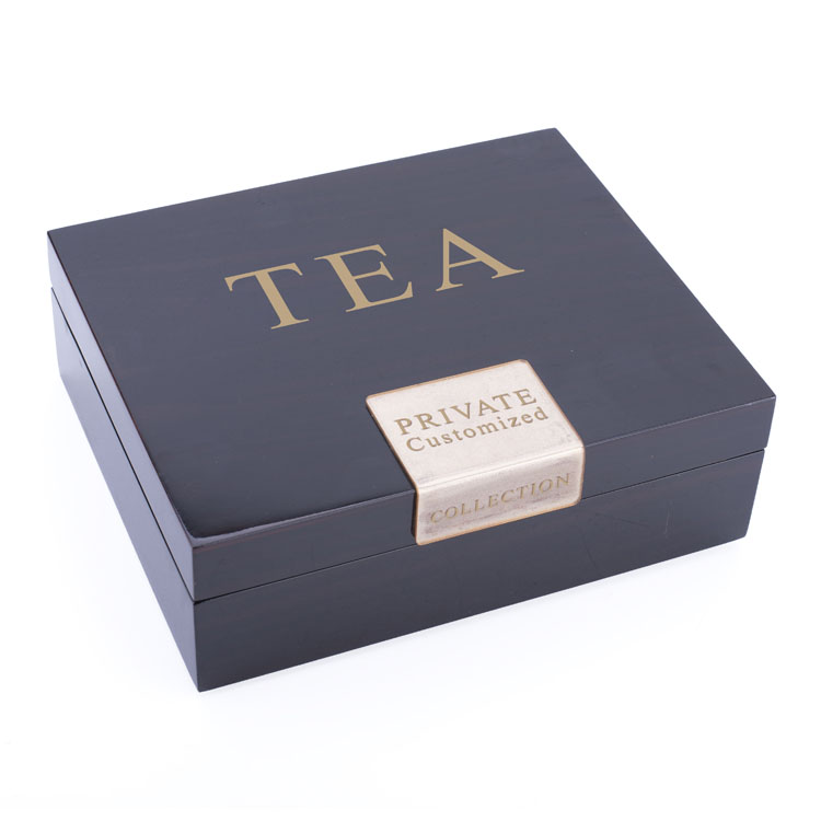 Caja de té de madera Cooper y Co Pickwick Caja de té de madera Pickwick Caja de té de madera rosa