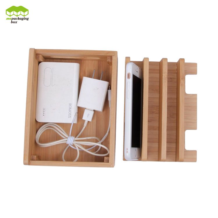 Caja de bambú creativa del cargador de los bancos del poder respetuoso del medio ambiente