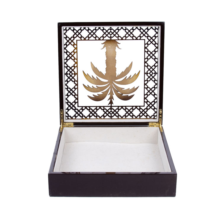 Caja de madera de palmera datilera especial Ramadán