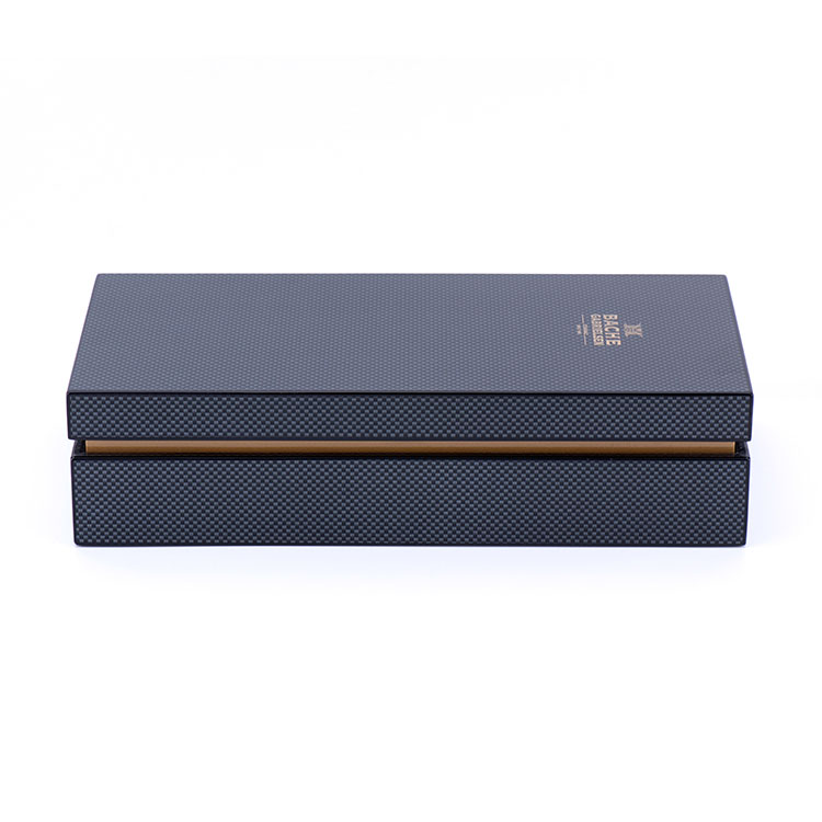 Elegante caja de vino negro para regalos y eventos personalizados