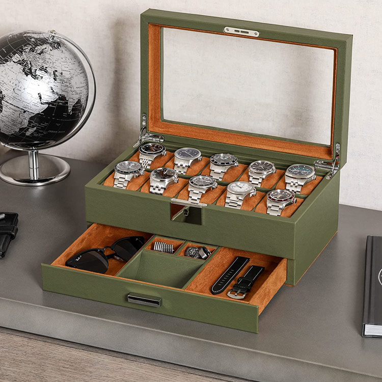 Cajas de presentación de relojes de madera, caja de relojes, caja de madera de lujo para relojes