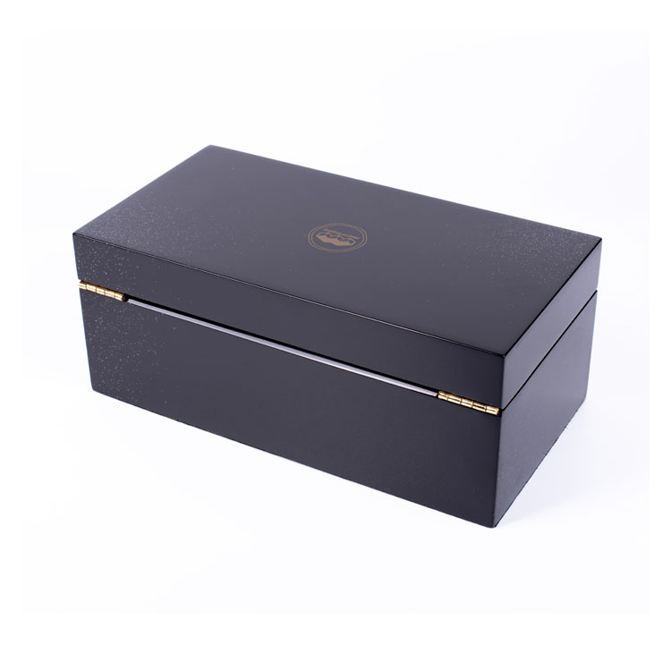 Cajas de regalo de empaquetado de la caja de madera de lujo de encargo de la botella de perfume de la laca negra del piano con la cerradura de llave