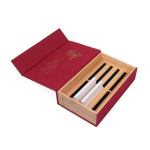 Precio competitivo Cajas de joyería de vino Set de regalo a granel Espejo de lino rojo Pino Culo de regalo Pino Pino