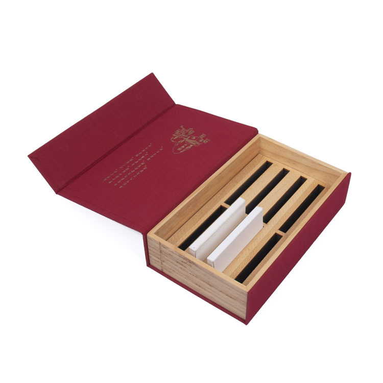 Precio competitivo Cajas de joyería de vino Set de regalo a granel Espejo de lino rojo Pino Culo de regalo Pino Pino