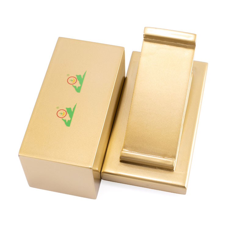 Caja de madera de perfume de exhibición de lujo dorado brillante