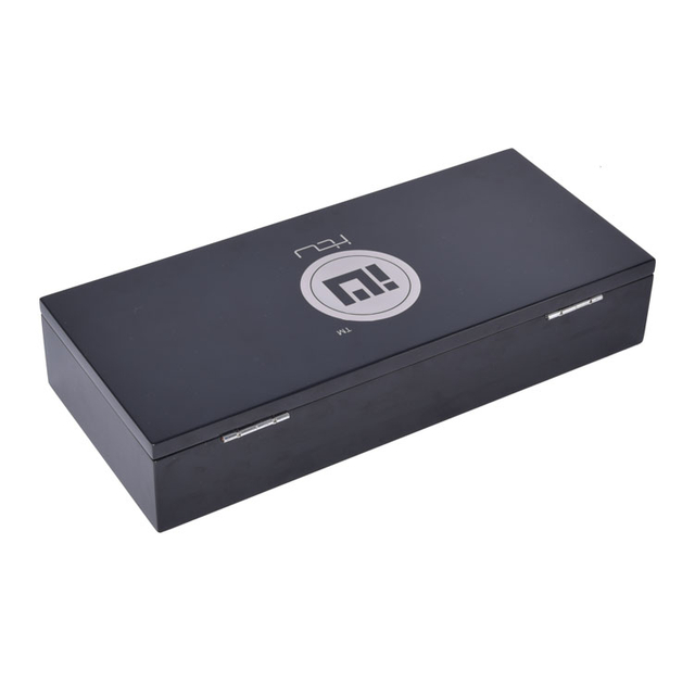 Caja de perfume integrado de pintura rectangular negro de alto brillo