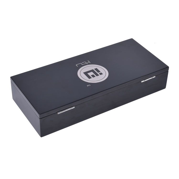 Caja de perfume integrado de pintura rectangular negro de alto brillo