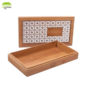Caja de regalo de bambú transparente personalizada hecha a mano de lujo con tapa para joyas