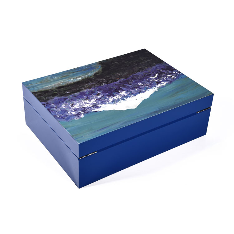 Caja de madera de joyería de pintura de piano de marca famosa de lujo
