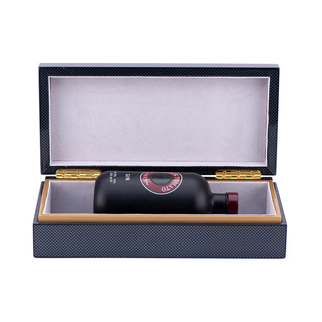 Elegante caja de vino negro para regalos y eventos personalizados