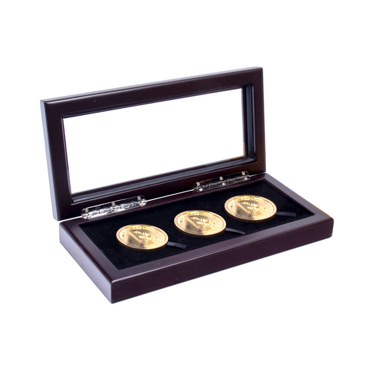 Proveedor de caja de regalo de ventana transparente personalizada de lujo por 3 monedas 
