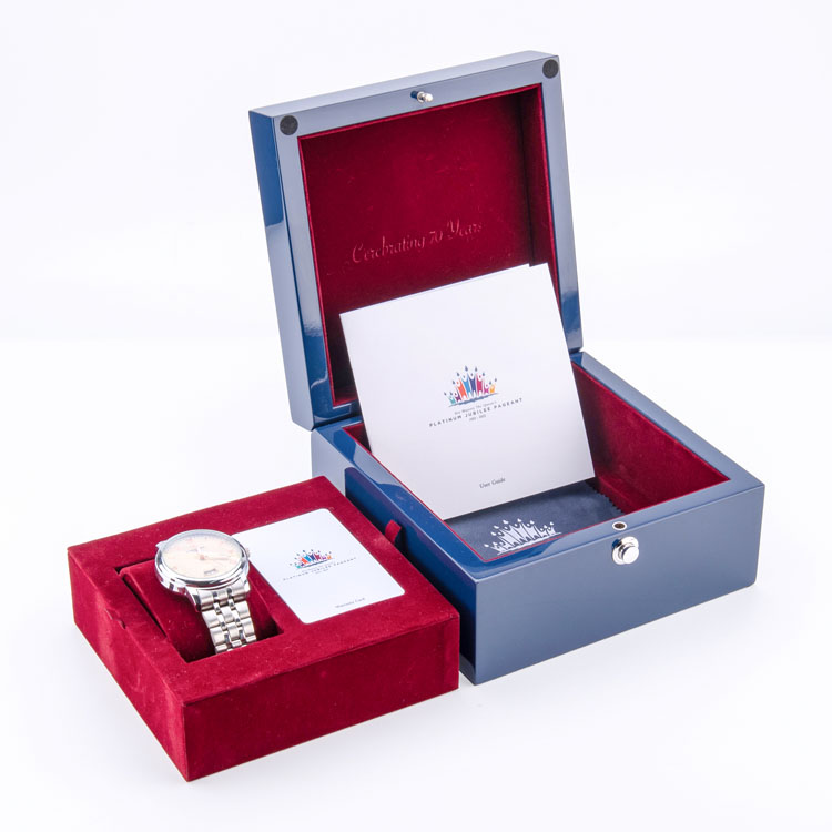 Cajas con logotipo de madera, cuero superior personalizado para cajas de relojes, marrón Real con soporte acrílico de 6 ranuras, caja de reloj de madera negra de lujo de vidrio