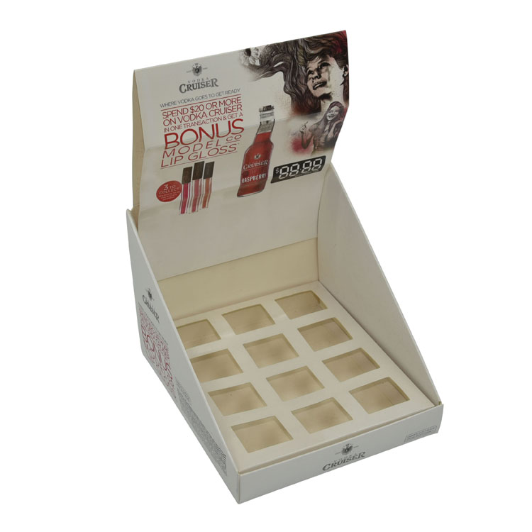 Capacitación personalizada de cartón PDQ encimera Cosmética Cajas de productos Producto Cajas Papel Lipstick Lipstick Cuidado de la piel Caja de exhibición de pestañas