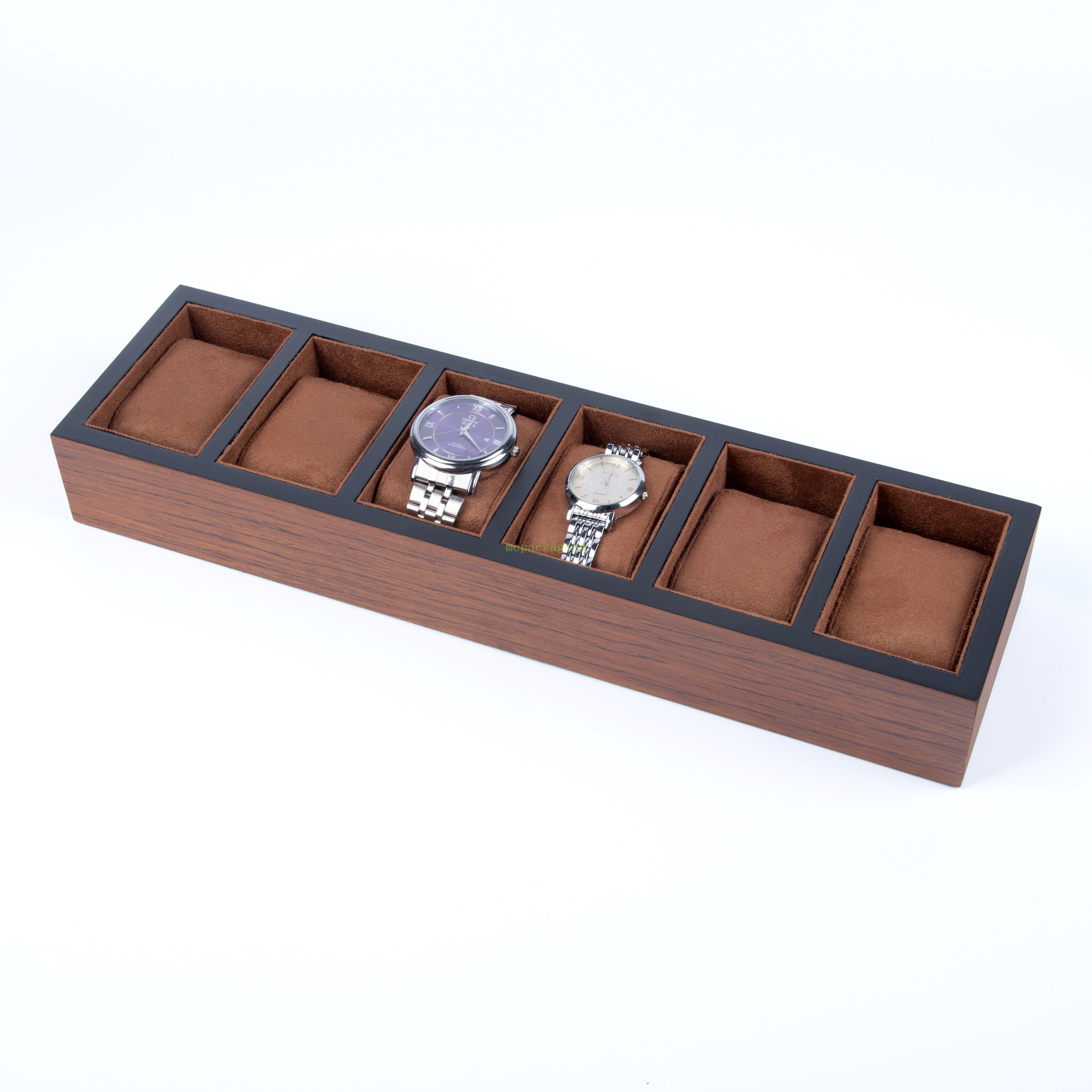 Bandeja de almacenamiento de reloj de madera maciza con 30 ranuras, organizador de almohadas para reloj, bandeja de exhibición, escaparate