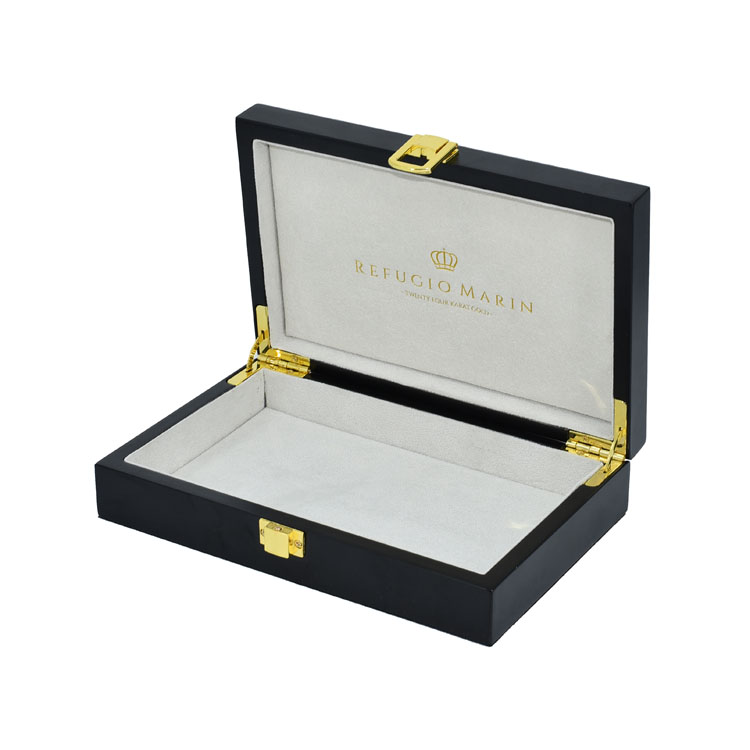 Caja de madera de la billetera de la billetera del cinturón de seguridad plateado Caja de madera para regalo