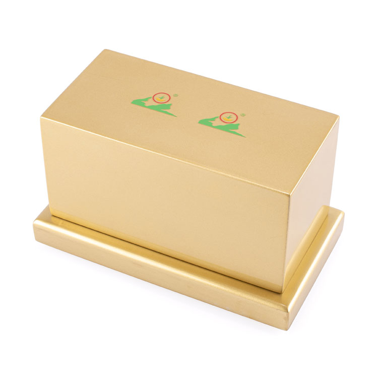 Caja de madera de perfume de exhibición de lujo dorado brillante