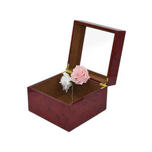 Caja de madera Tamaño personalizado Caja acrílica de tapa transparente Pantallas de envasado de té de madera de regalo
