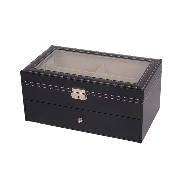 Caja de estuche de gafas de sol de mosaico de madera de leche ocular