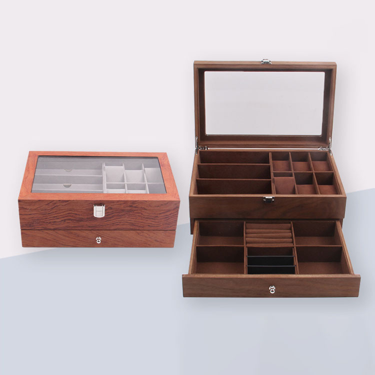 Caja de gafas de sol de madera de cócteles de champán Caja de gafas de sol de madera
