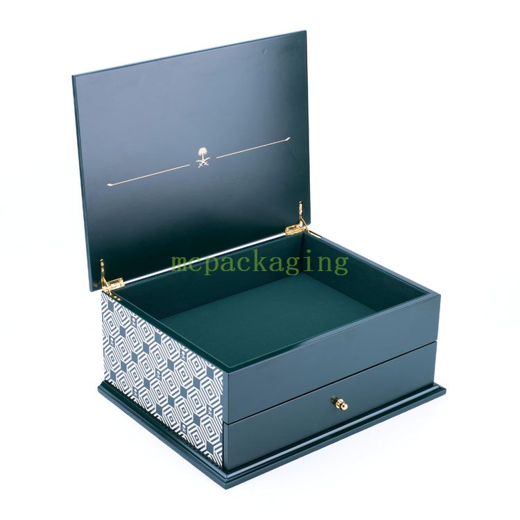 KSA Jeddah Season Luxury Pascua Sun Shape Brown Chocolate Caja de madera para Ramadán