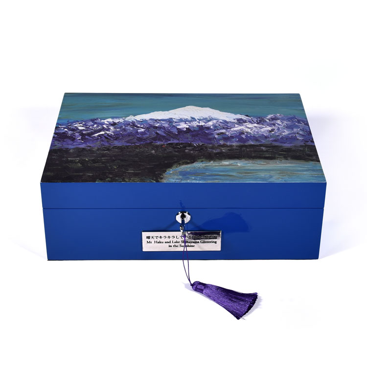 Caja de madera de joyería de pintura de piano de marca famosa de lujo