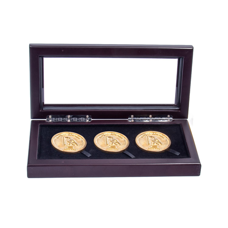 Proveedor de caja de regalo de ventana transparente personalizada de lujo por 3 monedas 
