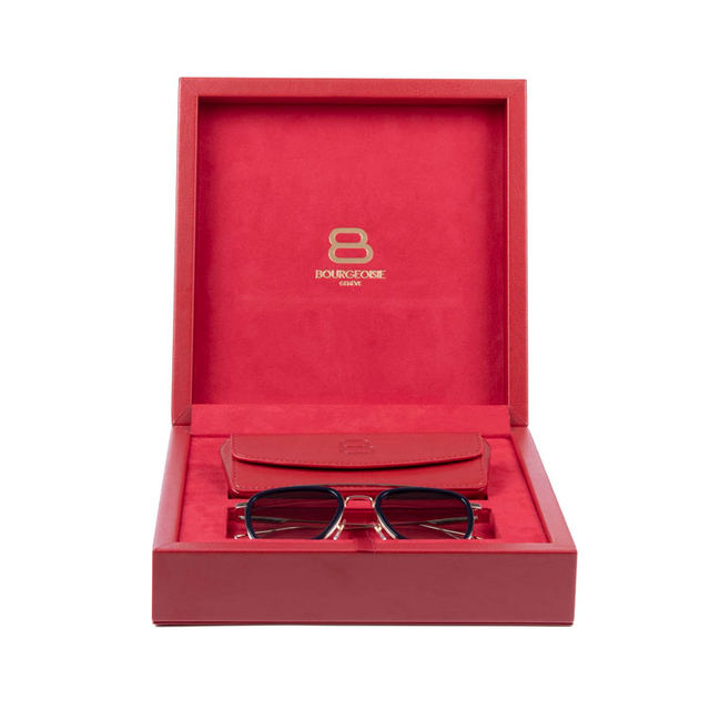 Caja de regalo con juego de gafas de sol de cuero de nuevo diseño