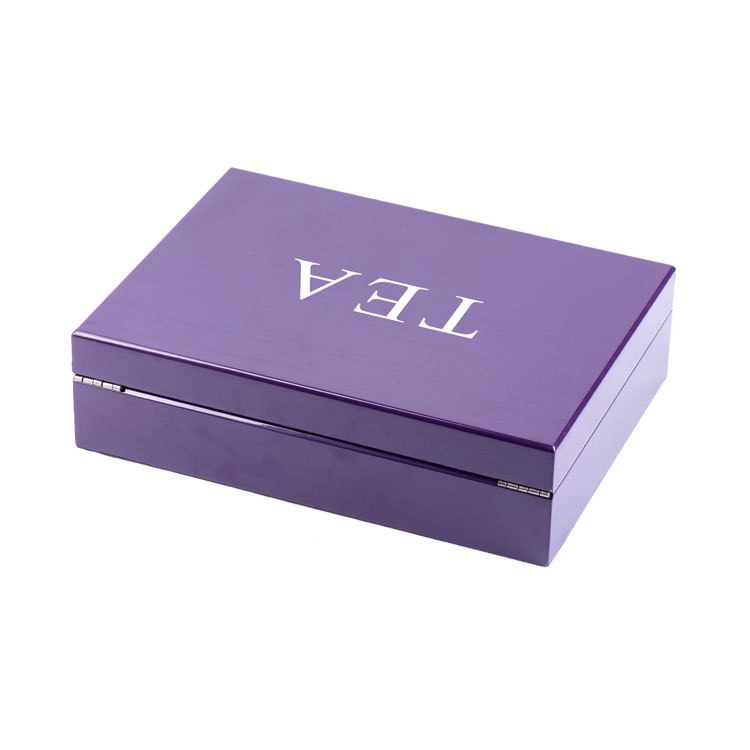 bolsitas de té moradas caja de té de madera canónica