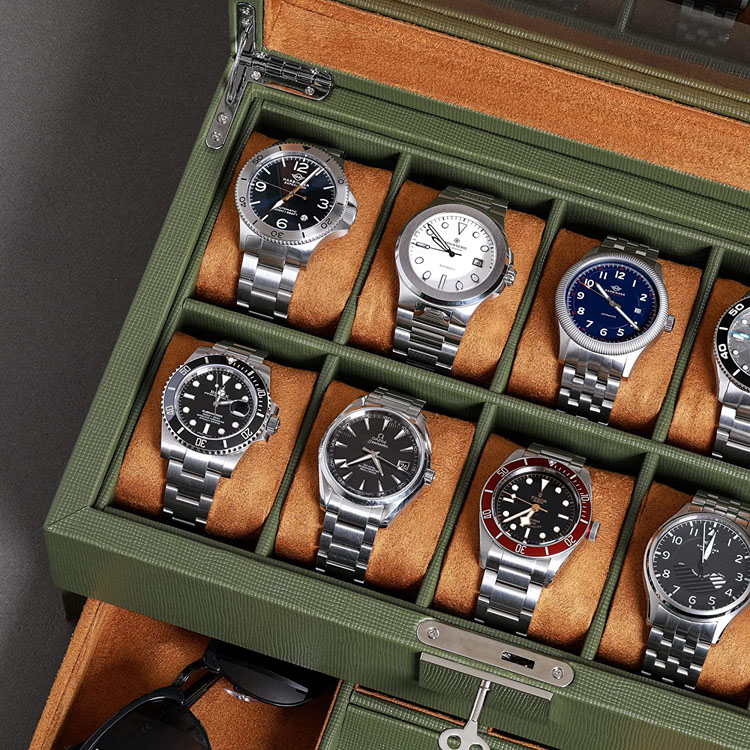 Cajas de presentación de relojes de madera, caja de relojes, caja de madera de lujo para relojes