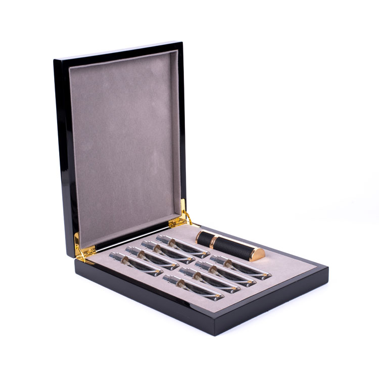 Caja de madera MDF de piano blanca de lujo personalizado para perfume de almacenamiento