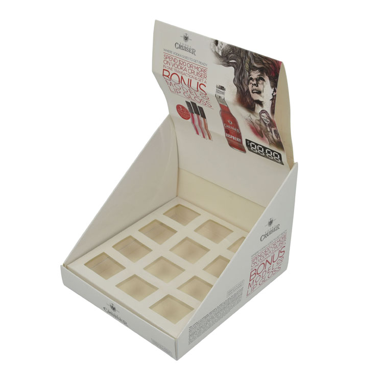 Capacitación personalizada de cartón PDQ encimera Cosmética Cajas de productos Producto Cajas Papel Lipstick Lipstick Cuidado de la piel Caja de exhibición de pestañas