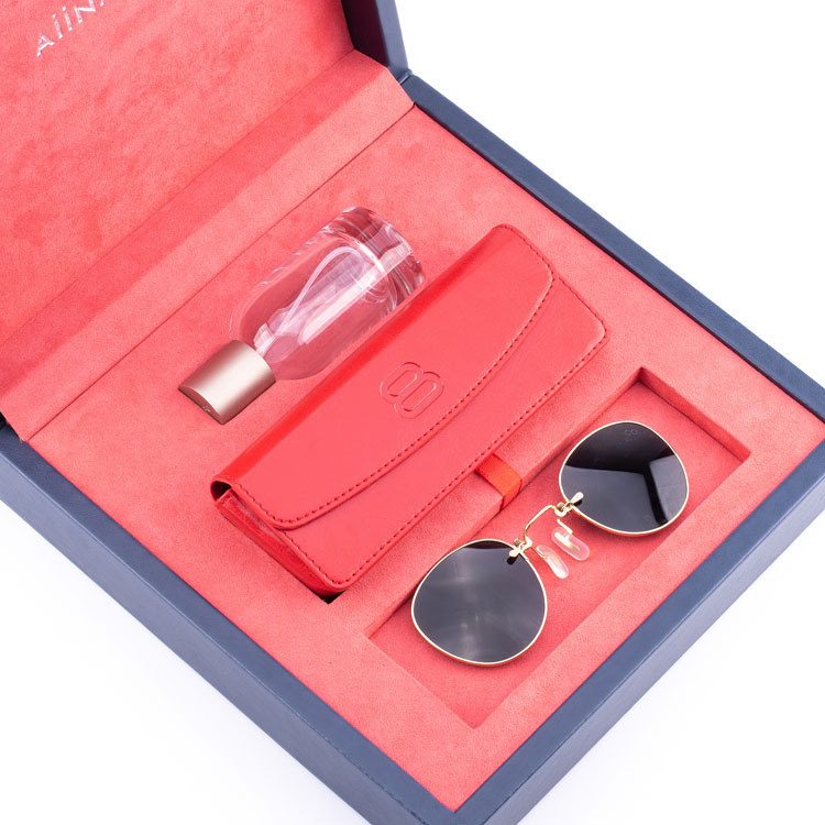 2024 Caja de embalaje de gafas de sol de regalo de madera personalización de cuero